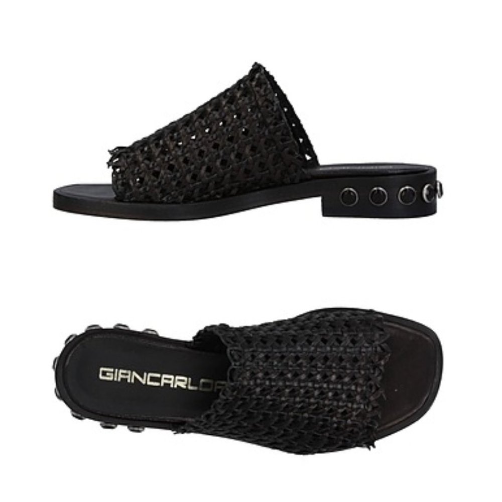 Giancarlo Paoli Sandals Black Woven Leather size 37 US 7 ITALY
